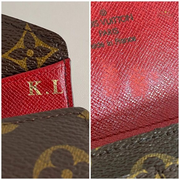 Authentic Louis Vuitton Monogram Coated Canvas Leather Red Josephine Long Wallet - Picture 12 of 14